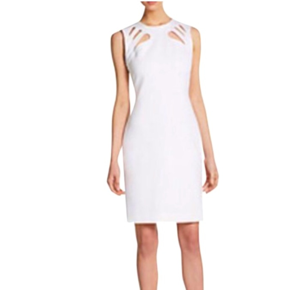 DVF White Sidra Sheath Cocktail Career Dress XS